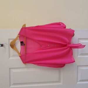 NWOT BISOU BISOU pink blouse size Xl